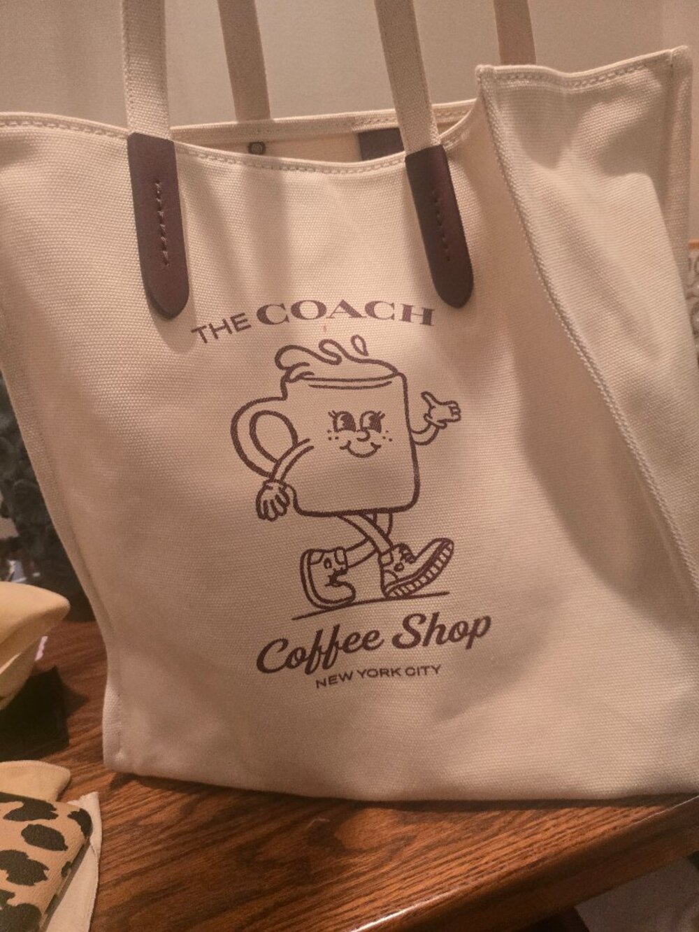 Coach coffee shop tote